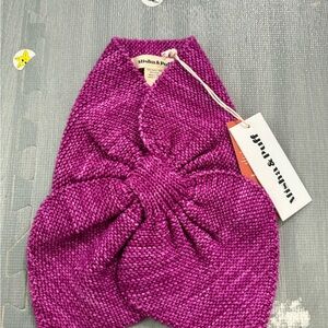 Misha & Puff Handknit fuchsia adult sledding scarf